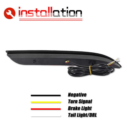 For Ford Mustang 2015 2016 2017 Car LED Rear Bumper Reflector Light Tail/Brake Light Rear Fog Light Sequential Turn Signal Light