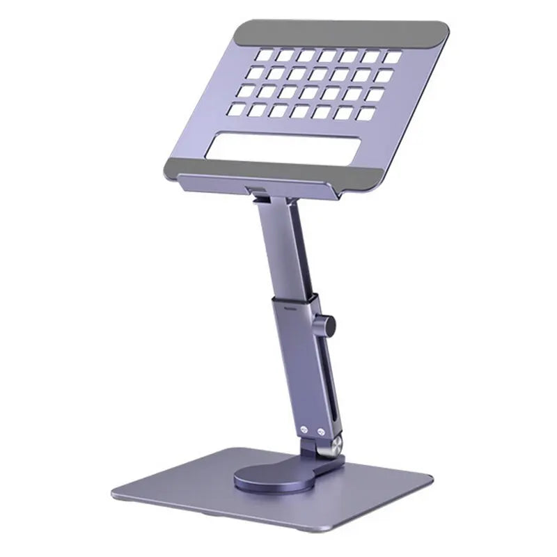 Aluminum Tablet Stand – 360° Rotating Foldable Adjustable Desk Holder for iPad Pro, Air 4, Mini, Xiaomi Tab (4–14 Inch)