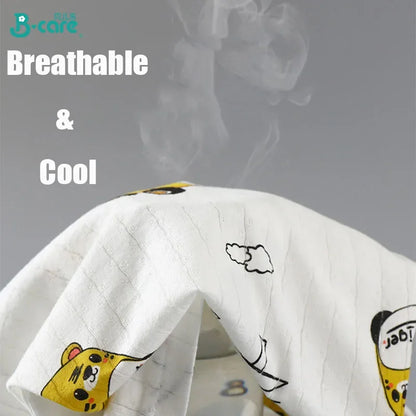 طقم ملابس نوم قطنية صيفية للأطفال - تيشيرت بأكمام قصيرة وشورت يسمحان بمرور الهواء للأولاد والبنات