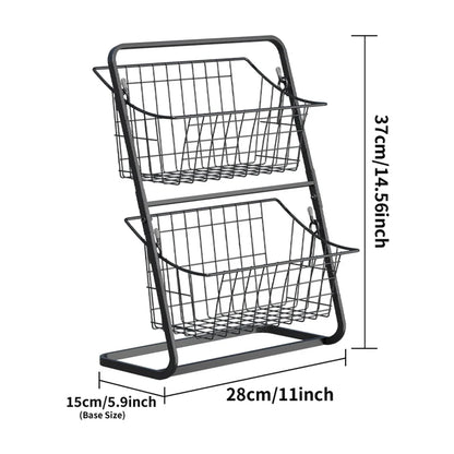Fruit & Vegetable Wire Basket – Removable Kitchen Countertop Storage Rack for Spices & Snacks