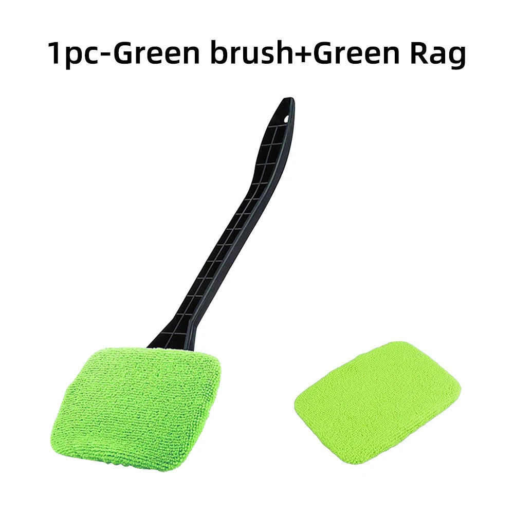 Car Window Cleaner Brush Kit with Microfiber Windshield Wiper – Auto Interior Glass Cleaning Tool