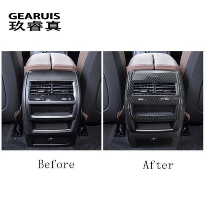 ملصق غطاء فتحة تهوية مكيف الهواء الخلفي من ألياف الكربون لسيارة BMW X5 G05 و X6 G06 موديلات 2019-2022، ملحقات داخلية