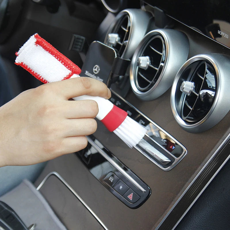 Car Air Vent Double Head Brushes – Multifunctional Auto Air Conditioner Cleaning Tool for Dusting and Interior Detailing