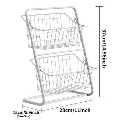 Fruit & Vegetable Wire Basket – Removable Kitchen Countertop Storage Rack for Spices & Snacks