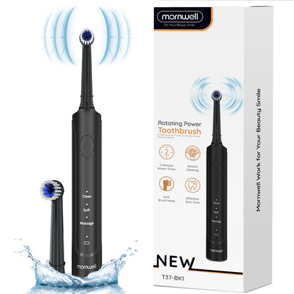 فرشاة أسنان كهربائية قابلة لإعادة الشحن – فرشاة أسنان سونيك T37 للبالغين مع 4 رؤوس فرشاة و3 أوضاع تنظيف