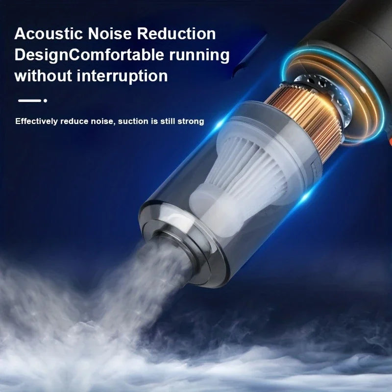 مكنسة كهربائية لاسلكية محمولة للسيارة - مكنسة كهربائية لاسلكية للسيارة بقوة شفط عالية 5500 باسكال للمنزل والسيارة