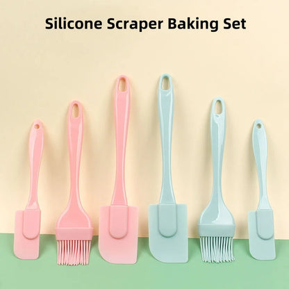 3Pcs/Set Silicone Scraper Oil Brush Cake Butter Spatula Mixer Oil Brush Kitchen Baking Tool Silicone Spatula Non-stick