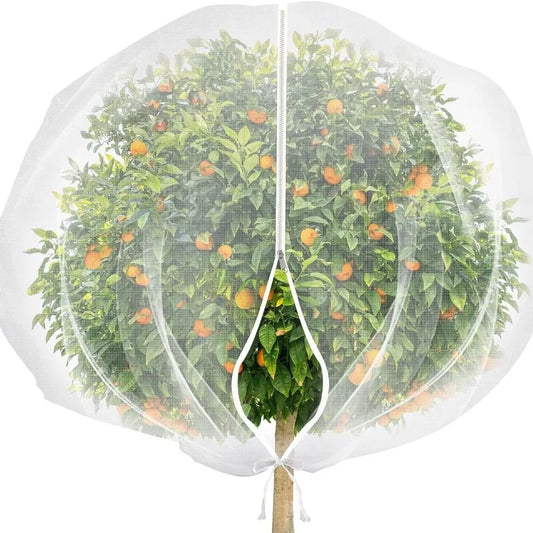 1.8m Extra Large Fruit Tree Netting Bag - Zippered Drawstring Insect & Bird Protection Cover for Plants