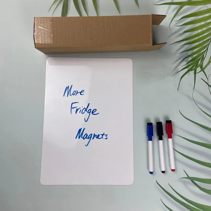A3 + A4 Magnetic Dry Erase Board Set – Flexible Refrigerator Whiteboard with Markers