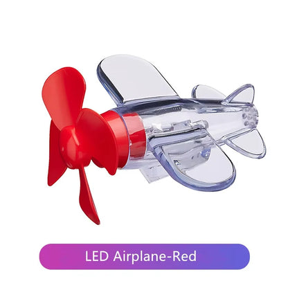 Wind-Powered LED Airplane Ornament – Motorcycle & Car Rearview Mirror Decoration with Rotating Lights