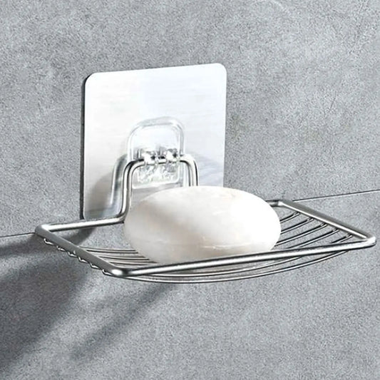 Stainless Steel Punch-free Nail-free Soap Rack – Single Layer Wall-mounted Bathroom Shelf