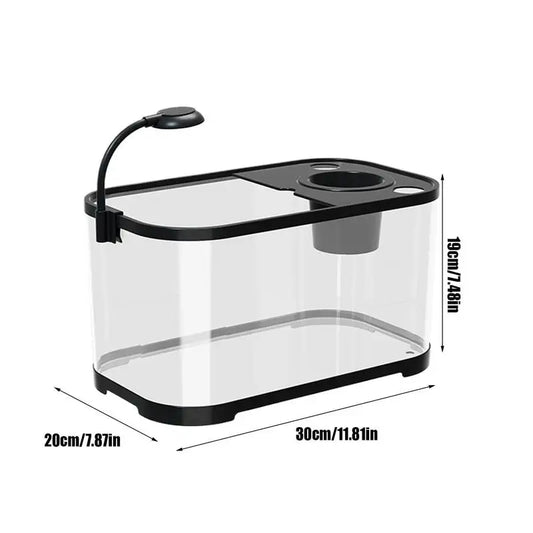 Desktop Small Betta Fish Tank Aquarium – Acrylic Office Micro Fishbowl with Filtration