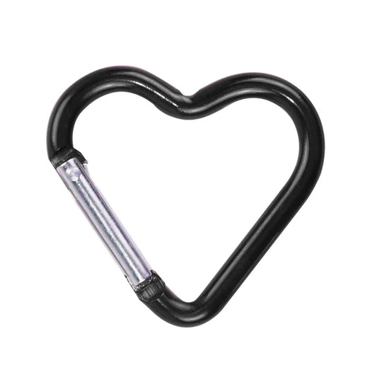 Heart-Shaped Aluminum Carabiner Clip – Keychain Hook for Outdoor, Travel, or Bottle Hanging