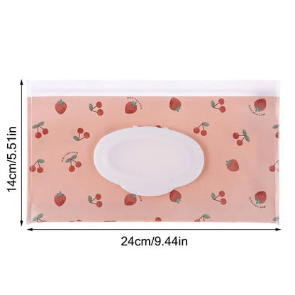 حقيبة مناديل مبللة من مادة EVA - حقيبة محمولة لمناديل الأطفال المبللة مع غطاء قلاب وحافظة بحزام كبس