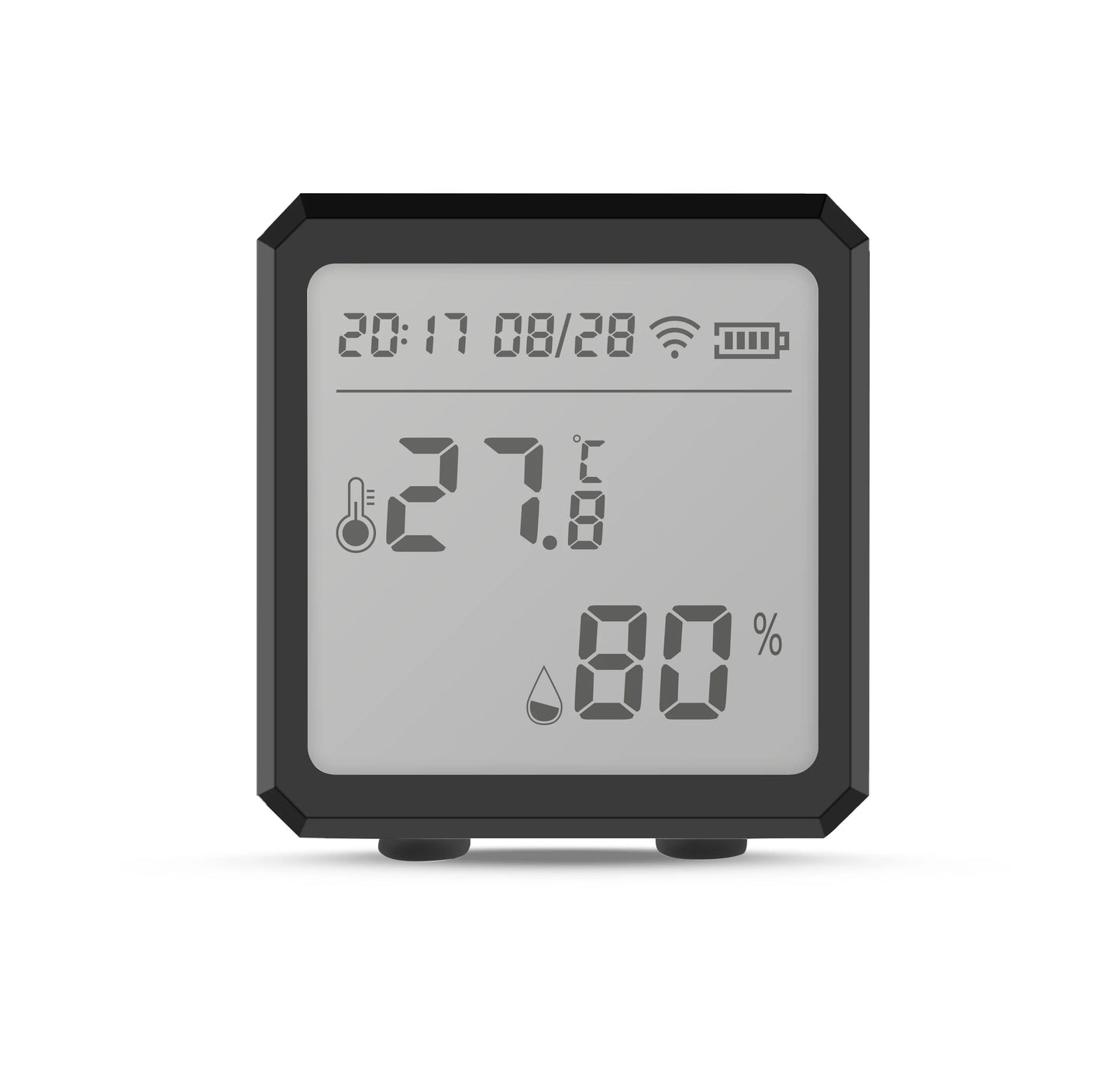 Zigbee Temperature Humidity Sensor with Tuya APP LCD Screen Digital Display Wireless Thermometer Work with Black or White Color
