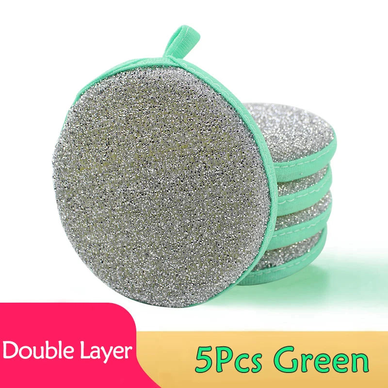 5/10/20pcs Double-Sided Dishwashing Sponges – Non-Scratch Kitchen Cleaning Pads for Pots & Pans