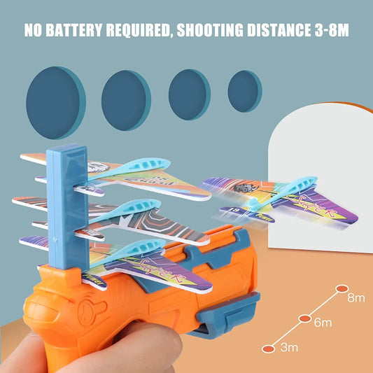 6PCS Airplane Launcher Bubble Catapult Toy – Fun Outdoor Airplane Shooting Game for Kids Ages 5-12
