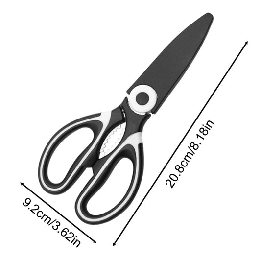 1PC/2PCS Multi-Functional Scissors Kitchen Sharp Scissors Chicken Scissors Fish Bone Bottle Opener Rust-Proof Non-Slip Handle