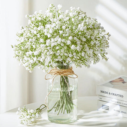 10/15Pcs Artificial Baby Breath Flowers – Fake Gypsophila for Wedding Party, Home Decoration & DIY Bouquets