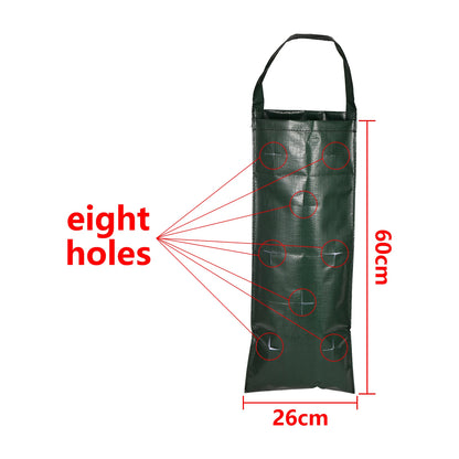 6/8/10 Holes Hanging Strawberry Planting Bag Vertical Garden PE Flower Grow Bag Flower Vegetable Planter Indoor Outdoor Decor