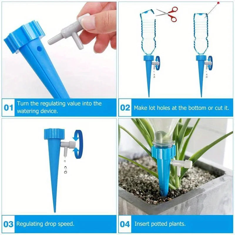 Automatic Drip Irrigation Spike System – Self-Watering Device for Flower Pots, Gardens & Greenhouses