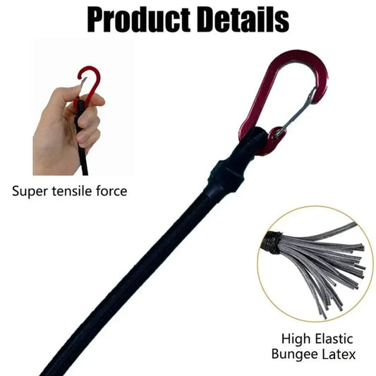 90CM Elastic Tie Rope with Hook – Multi-Use Mountaineering & Camping Bungee Cord for Luggage & Storage