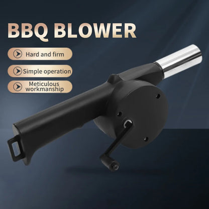 BBQ Fan Air Blower Fast Fire Starter Portable Manual Hand Crank for Outdoor Picnic Camping Cooking Barbecue Charcoal Grills Stov