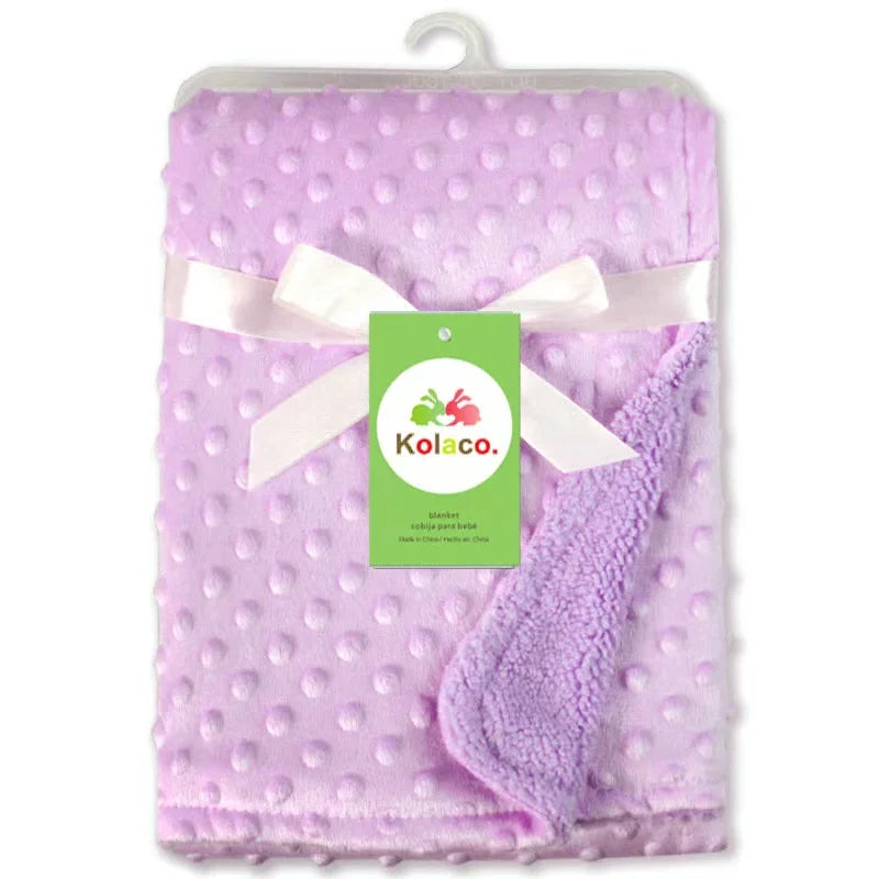 Baby Thermal Soft Fleece Blanket – Newborn Winter Swaddle Wrap Cotton Quilt
