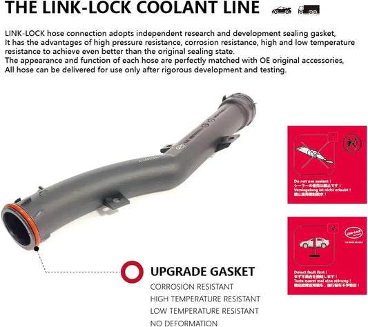 LINK-LOCK Coolant Pipe Water Pump to Engine Oil Radiator Water Pipe 11537547244 For BMW N52 x5 e70