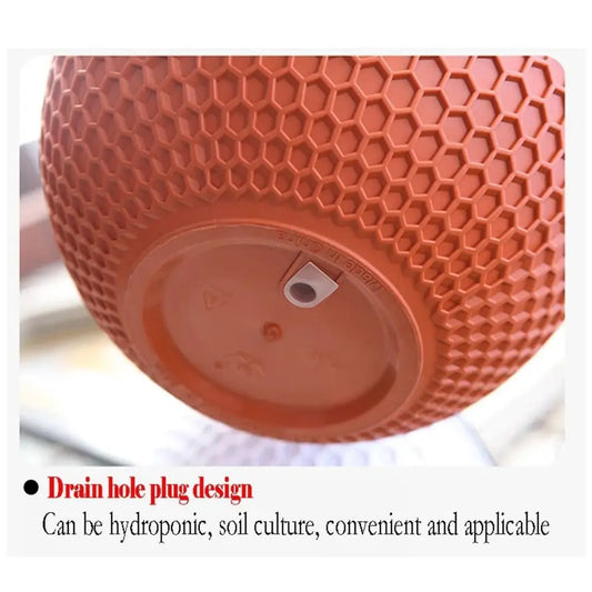 New Plastic Imitation Weaving Flower Pot Self Absorbent Outdoor Hydroponic Flowerpot Garden Decoration Hanging Flower Basket