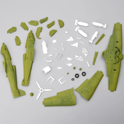 نموذج طائرة عسكرية رباعي الأبعاد يمكنك تركيبه بنفسك - مجموعة مكعبات بناء طائرة مقاتلة من الحرب العالمية الثانية (22 سم) 