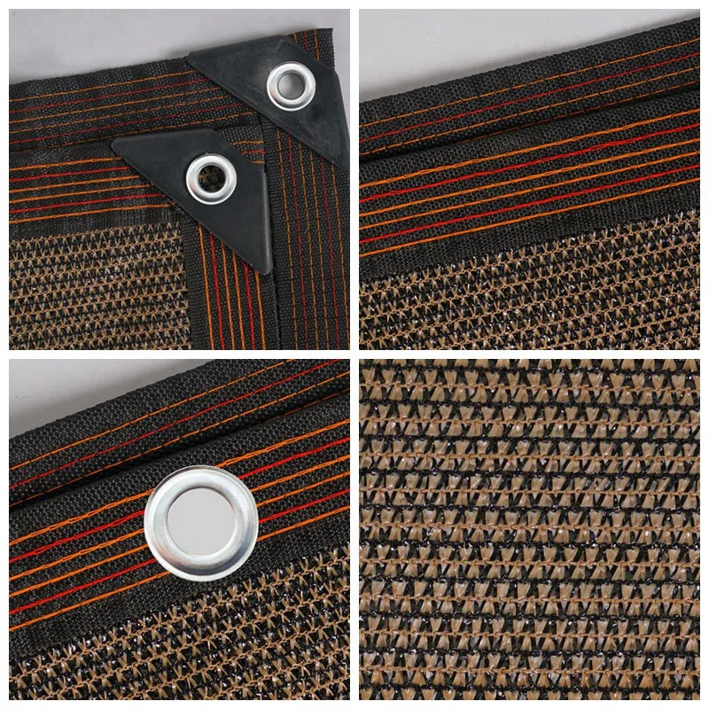 75% Shading Coffee Sun Shade Net – Heavy-Duty UV-Resistant Pergola Cover for Garden & Greenhouse