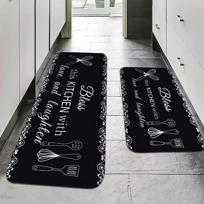 VIKAMA American Country Kitchen Floor Mats – Non-Slip Absorbent Decorative Rugs for Home & Office