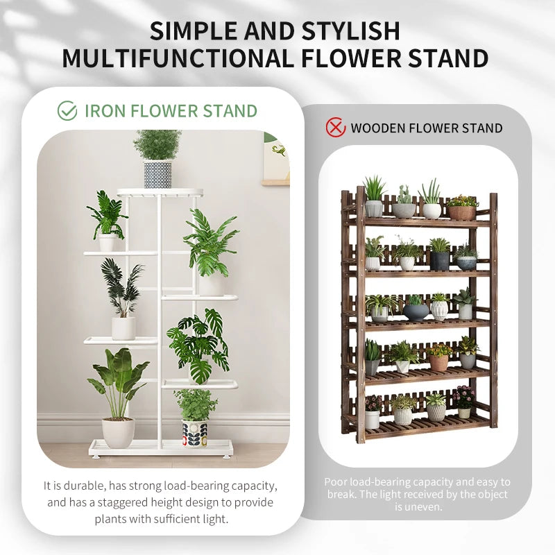 Iron Plant Stand – 4/5/6-Layer Multi-Tier Flower Shelf Rack Organizer