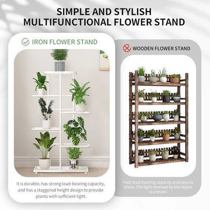 Iron Plant Stand – 4/5/6-Layer Multi-Tier Flower Shelf Rack Organizer