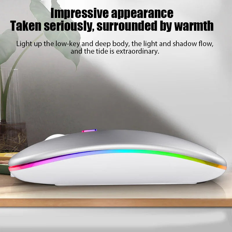 Tablet Phone Computer Bluetooth Wireless Mouse Charging Luminous 2.4G USB Wireless Mouse Portable Mouse