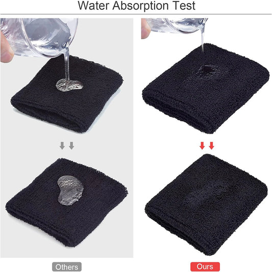 6pcs Sports Wristbands – Moisture-Wicking Sweat Absorbing Wrist Guards for Tennis, Basketball & Running