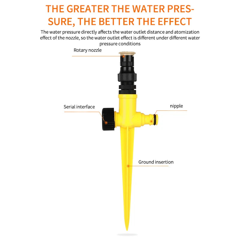 مجموعة رؤوس رشاشات مدفونة قابلة للتعديل - رشاش خضراوات للحديقة مع سدادة أرضية لري فعال