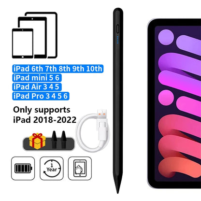 قلم Apple Pencil 2، شاشة عرض مع خاصية رفض راحة اليد، ملحقات iPad، iPad 2022، 2021، 2020، 2019، 2018، Pro 11، 12.9، Air Mini، قلم اللمس 