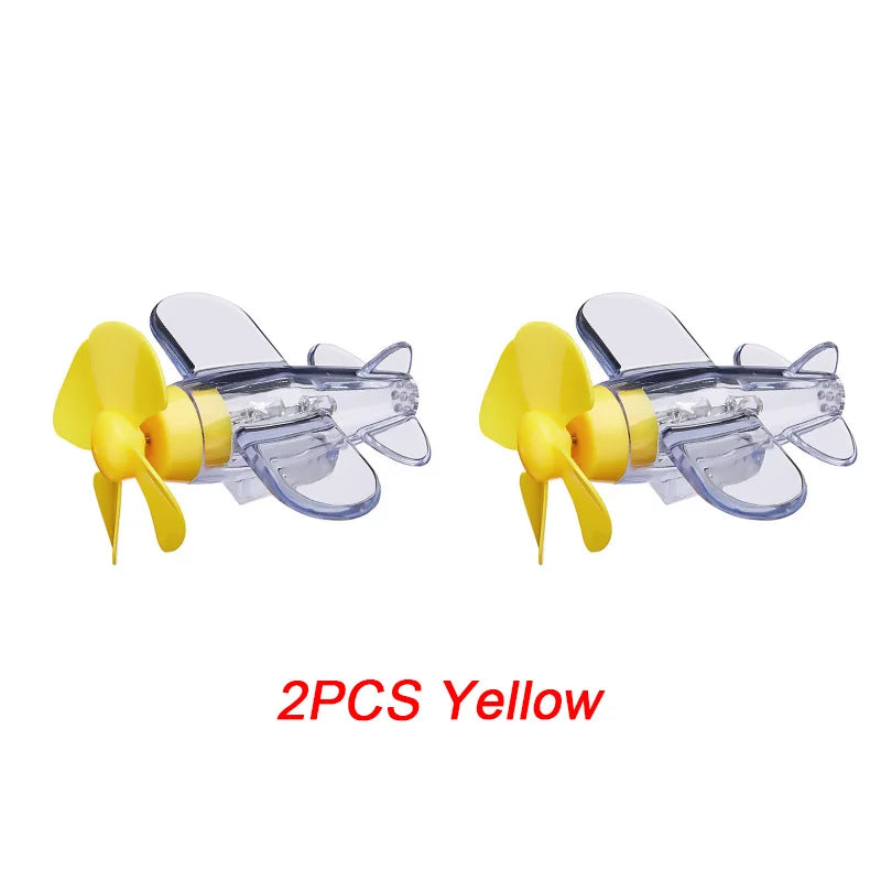 Wind-Powered LED Airplane Ornament – Motorcycle & Car Rearview Mirror Decoration with Rotating Lights