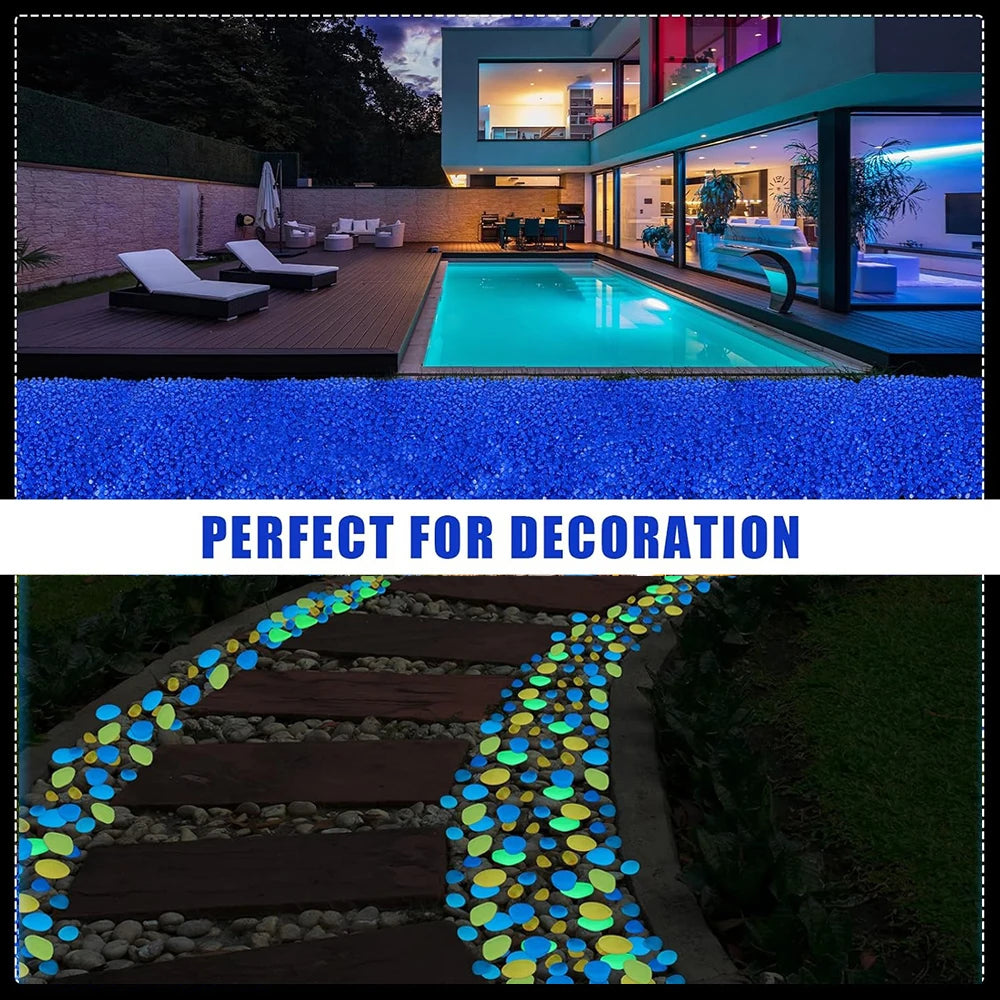 50/200PCS Glow in The Dark Rocks Outdoor Luminous Glowing Pebbles Stones Rocks for Indoor Outdoor Decorations Garden Lawn Yard