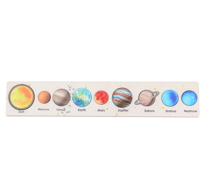 Children’s Wooden Planet Puzzle – Montessori Solar System Matching Game Toy