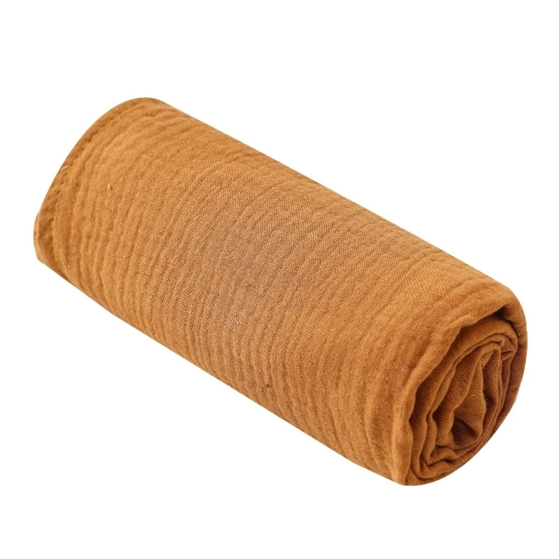 بطانية لفّ الأطفال من قماش الموسلين القطني - قماش مجعد سادة ومطبوع عليه زهور للأطفال حديثي الولادة والأطفال الصغار