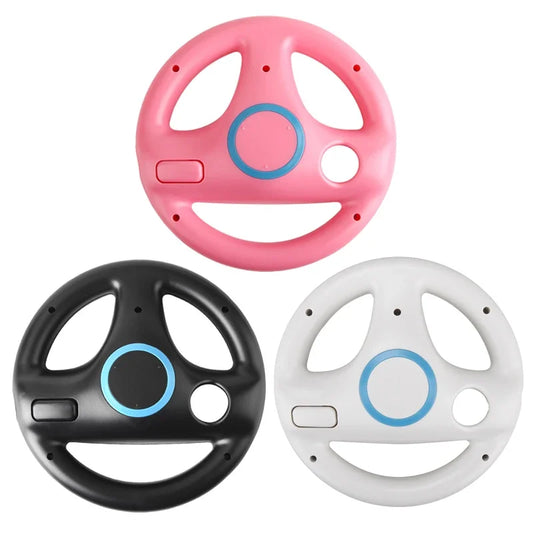 Steering Wheel for Nintendo Wii Remote Controller – Black & White Racing Wheel for Mario Kart and Wii Racing Games