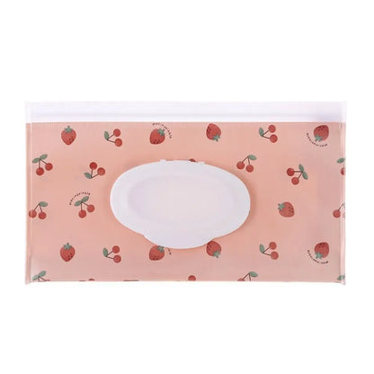 حقيبة مناديل مبللة من مادة EVA - حقيبة محمولة لمناديل الأطفال المبللة مع غطاء قلاب وحافظة بحزام كبس