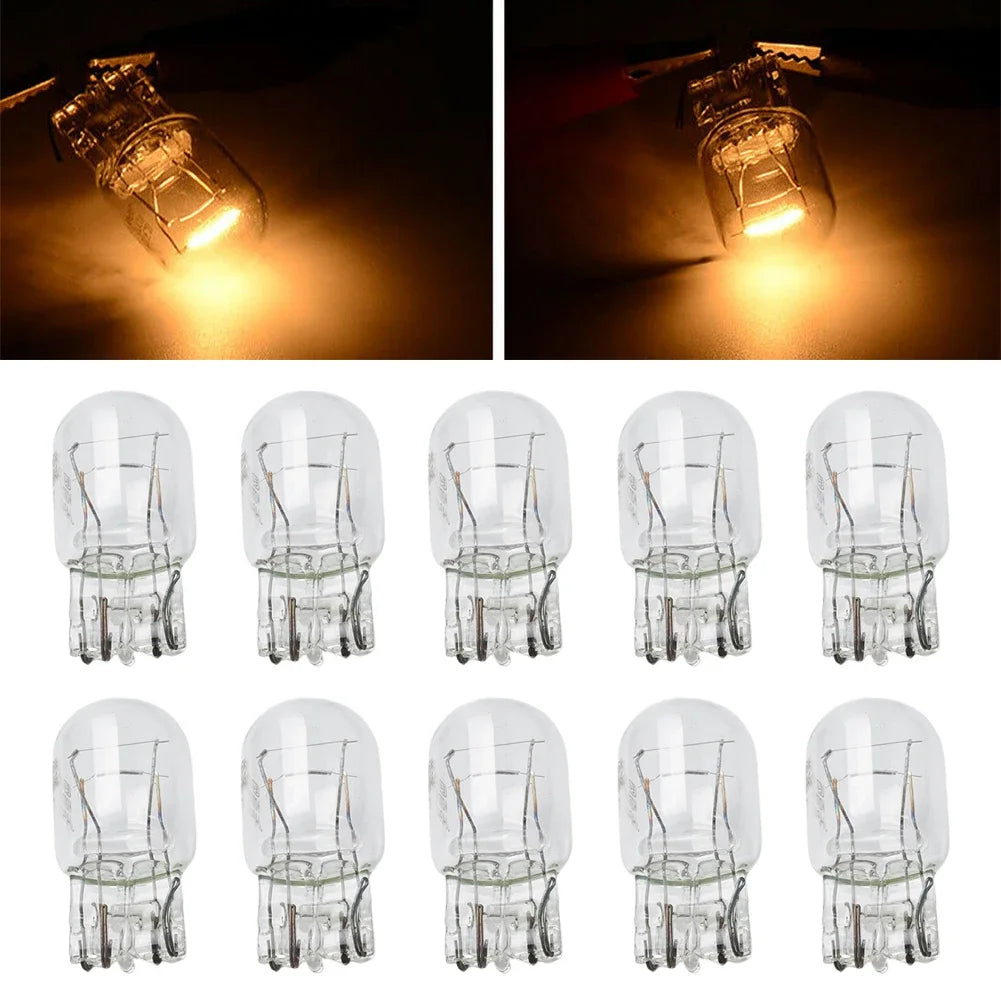 10PCS T20 7443 1891 21/5W Clear Glass Turn Signal Stop Brake Tail Light Bulbs Lights Turn Stop Signal Brake Tail Light Bulbs