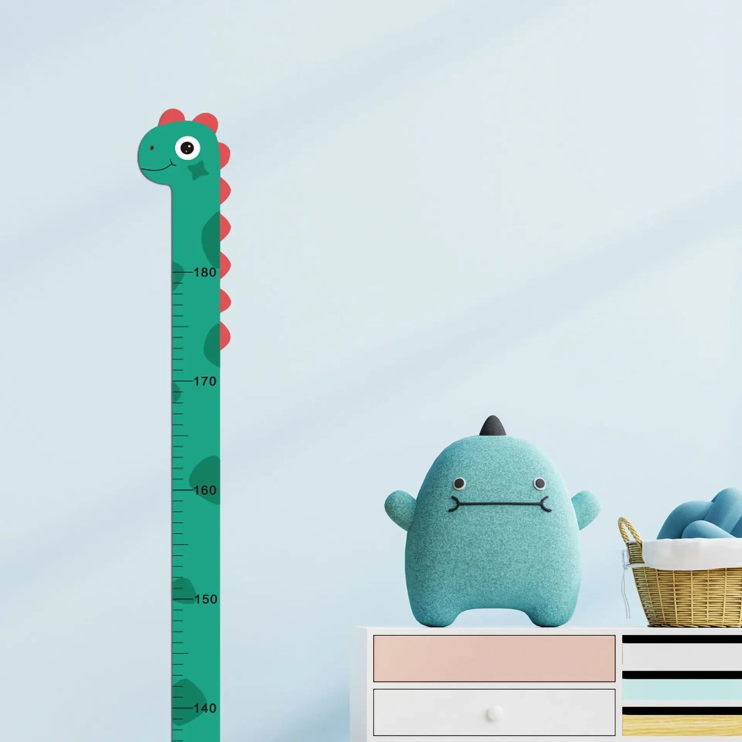 Whimsical Animal Growth Chart Wall Decals – Unicorn, Dino & Giraffe Height Stickers for Nursery & Kids Room Decor