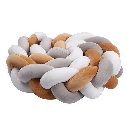 واقي سرير مضفر للأطفال من عمر شهر إلى 4 أشهر - وسادة ناعمة لحماية سرير الطفل وديكور غرفة الأطفال