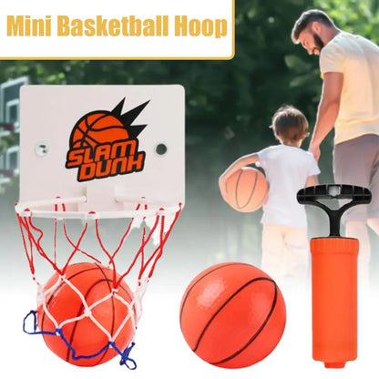 Mini Basketball Hoop for Kids – Indoor Suction Cup Backboard Toy with 2 Balls & Pump