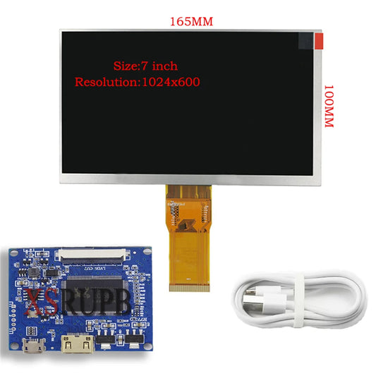 7 Inch 1024*600 Screen Display LCD Monitor Driver Control Board Mini HDMI-Compatible For Lattepanda,Raspberry Pi Banana Pi PC